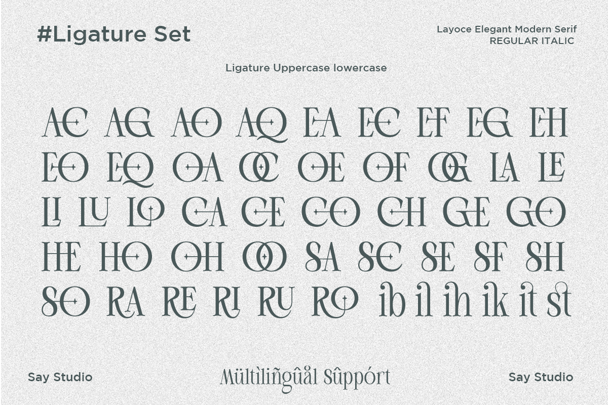 Luxury Ligature Serif Font - Layoce, a Serif Font by Say Studio (Photo 12 of 12)