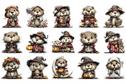 Watercolor Halloween Beaver Clipart, a Seasonal Illustration by OK Design (Thumbnail 3 of 6)