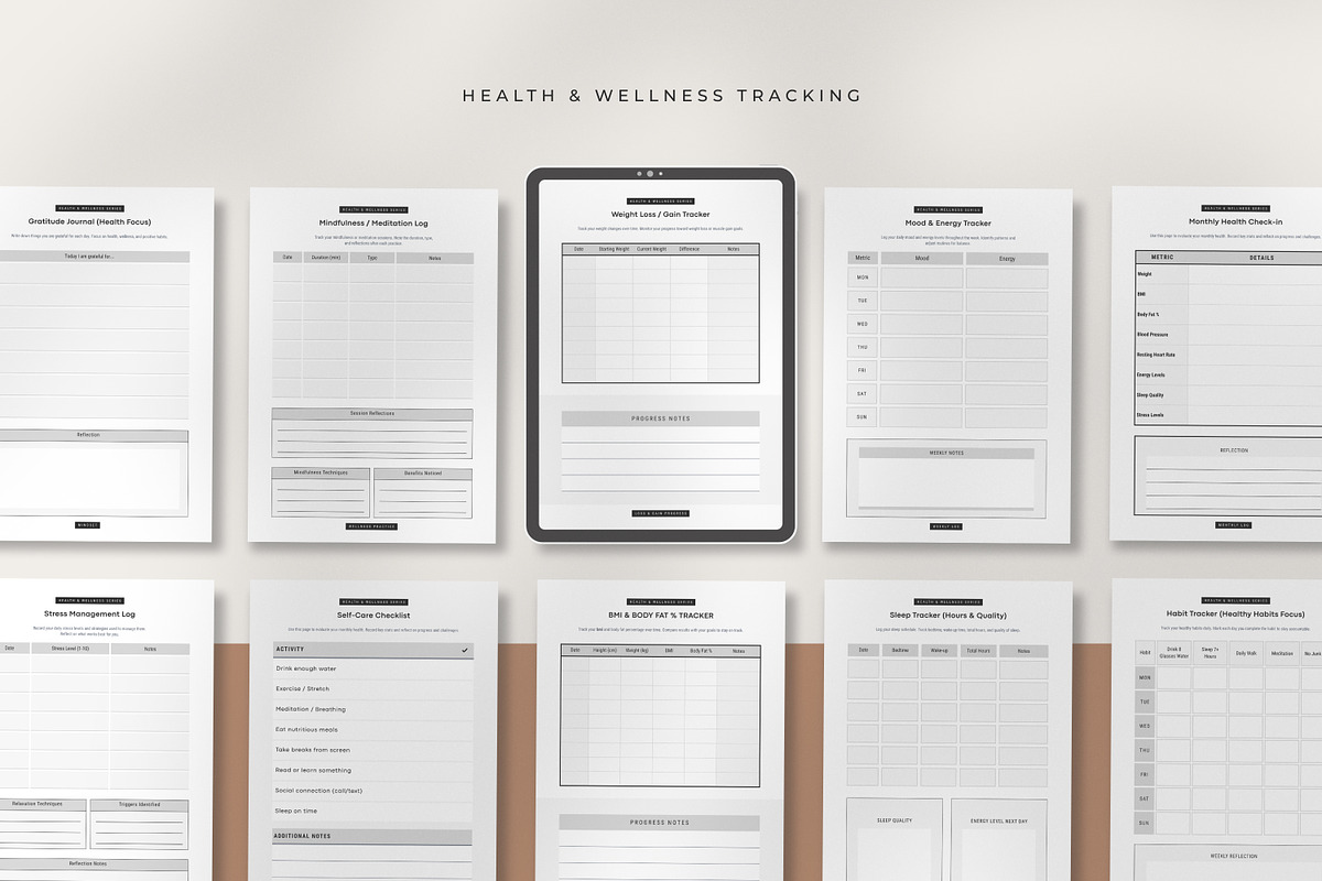 Ultimate Health and Fitness Planner, a Stationery Template by Amit Debnath (Photo 7 of 10)