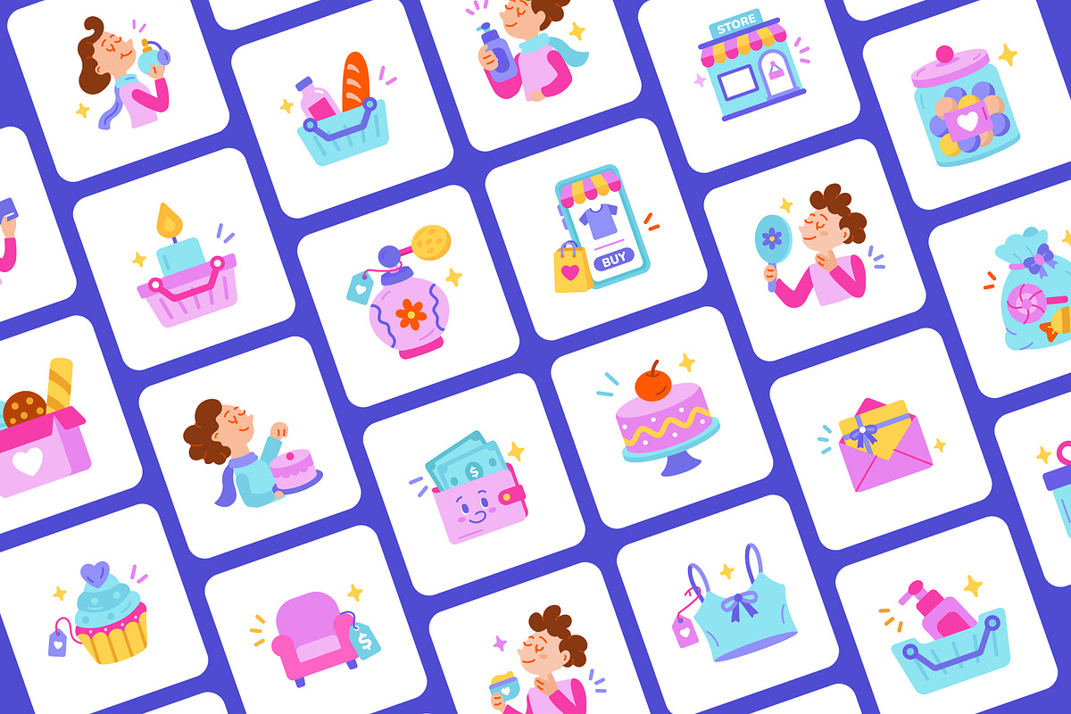 100 Shopping Flat Icons, an Emoji Icon by Prosymbols (Photo 8 of 11)