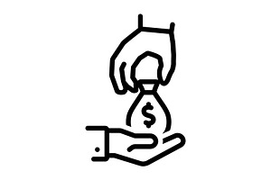 Rates charge black icon, an Outline Icon by Creative priyanka