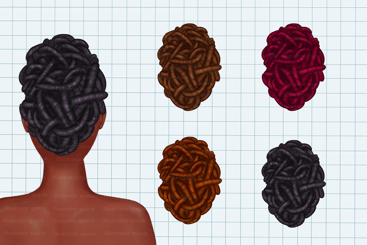 African American hairstyles clipart, an Illustration by Illustrator Space (Photo 7 of 9)