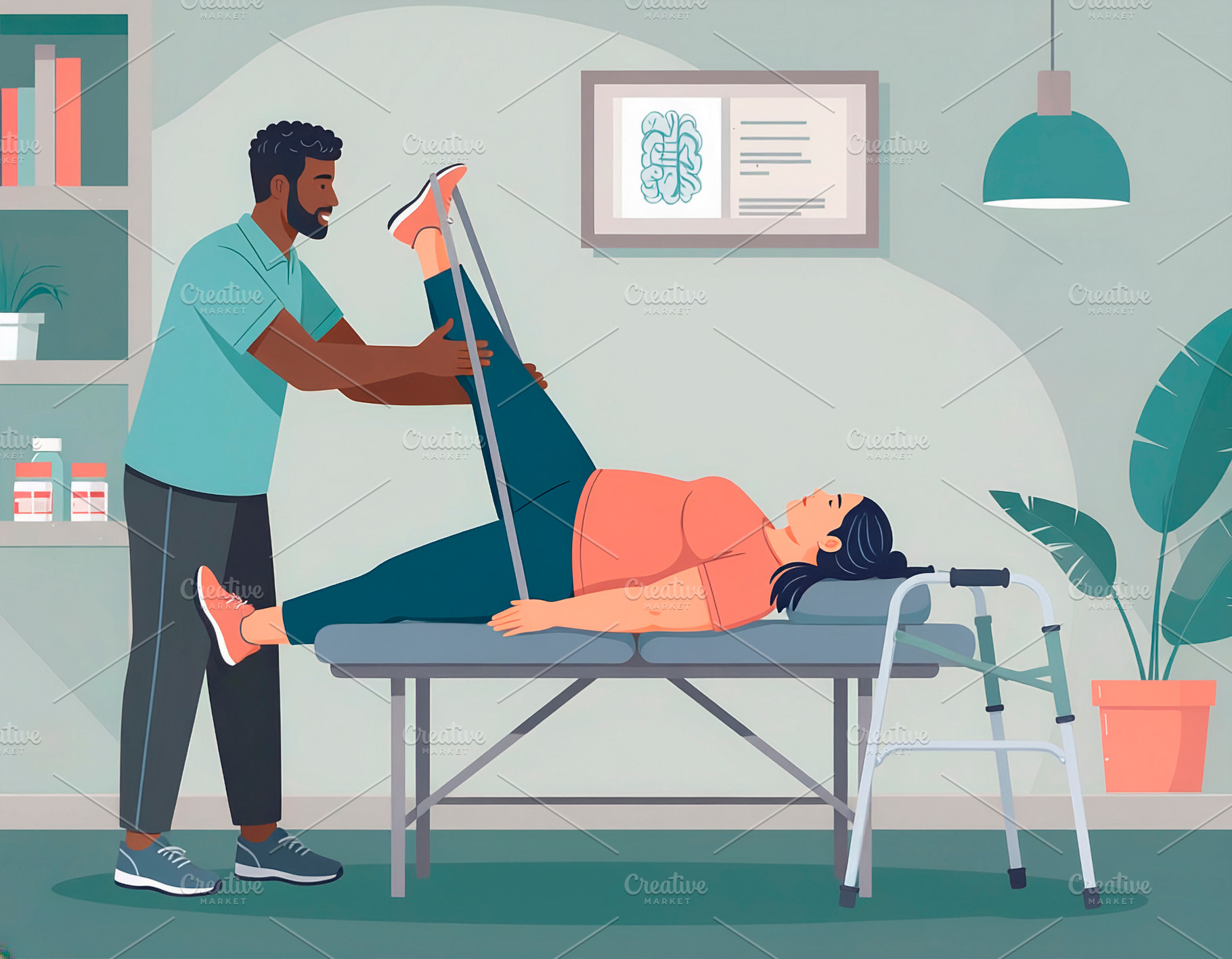 Physical therapy rehabilitation session in clinic, a Photo by DanFLCreativo