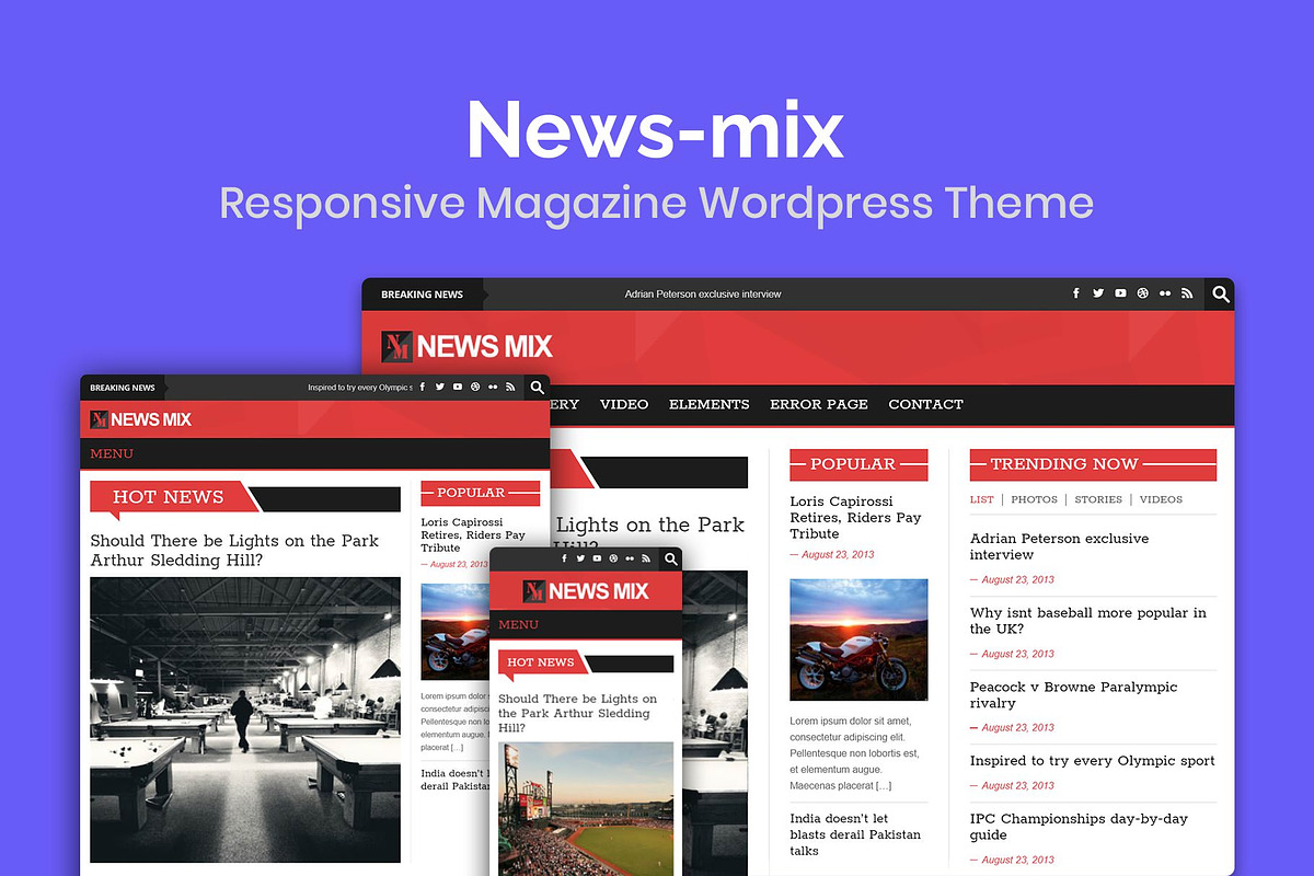 News-mix Magazine Wordpress Theme, a WordPress Template by kopasoft