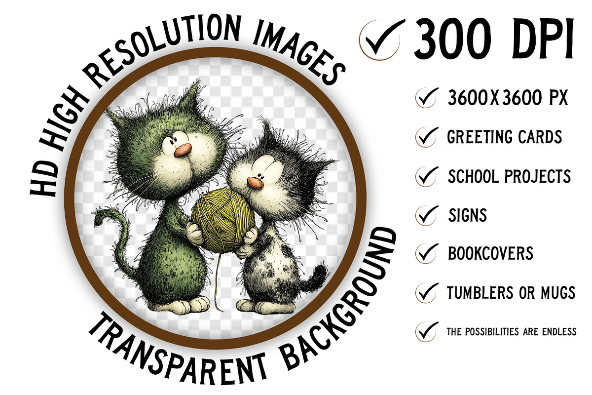Quirky Cats Friendship Clipart, an Illustration by Craft Nest (Photo 3 of 10)
