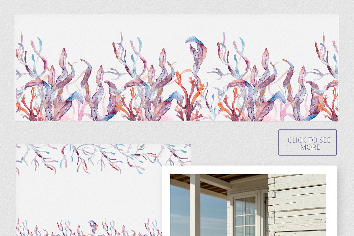 Ocean plants watercolor animals set, an Illustration by Kate Lanbina (Photo 15 of 19)