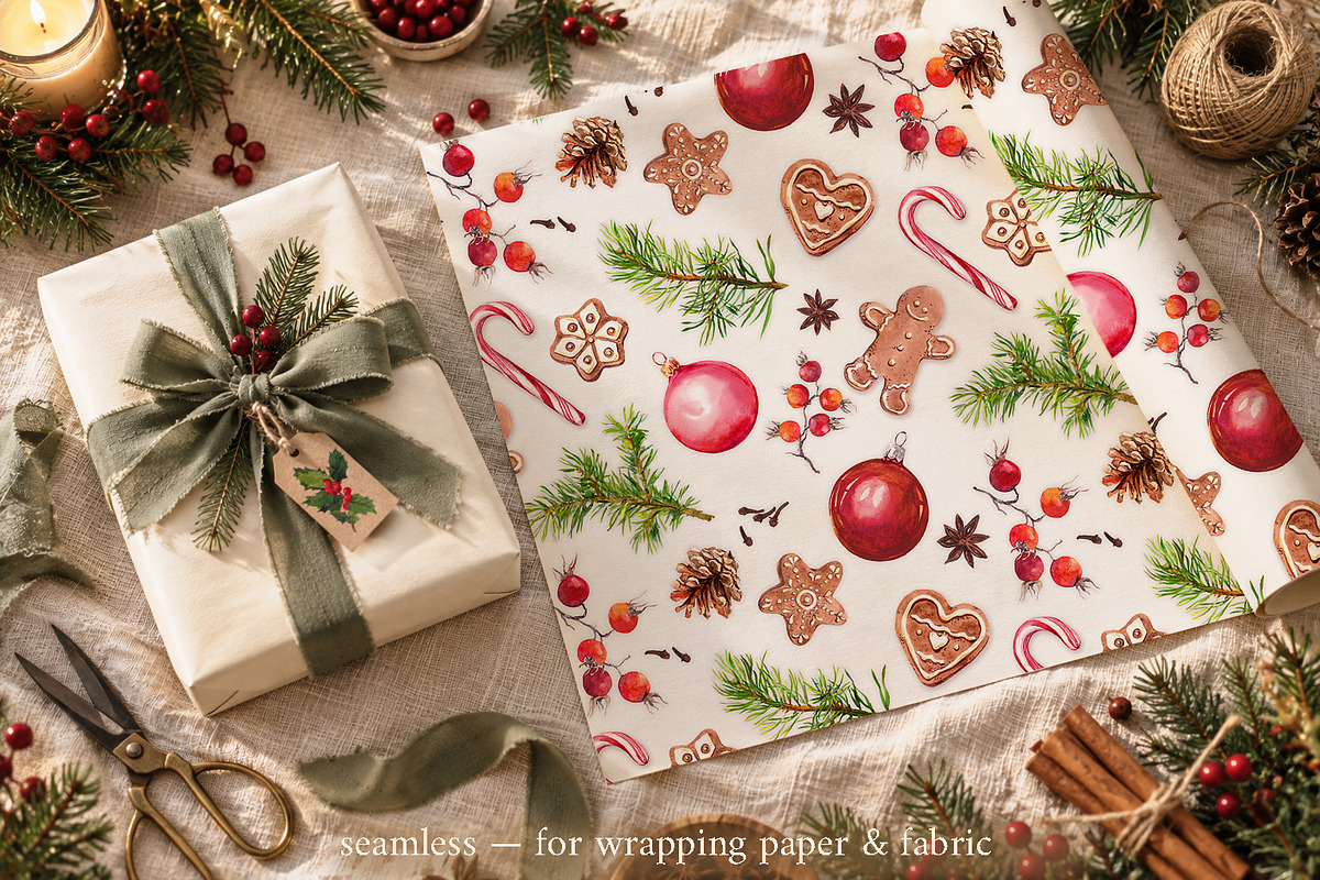 Watercolor Christmas Food Clipart, a Food Illustration by Where summer is (Photo 10 of 11)