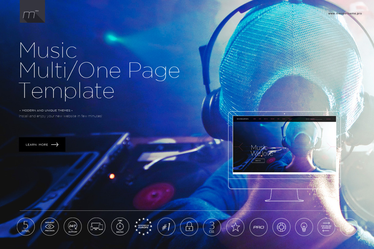Music Multipage Template, a Landing Page Template by CapitalTemplate2 (Photo 1 of 6)