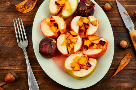 Baked caramelized apples and figs., a Food & Drink Photo by MLunov MLunov