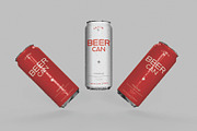 Beer or Soda Cans with Drops Mockup, an Advertising Mockup by skybluecreative (Thumbnail 1 of 3)