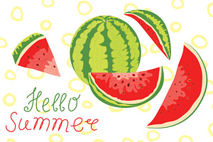 Watermelon on white background.