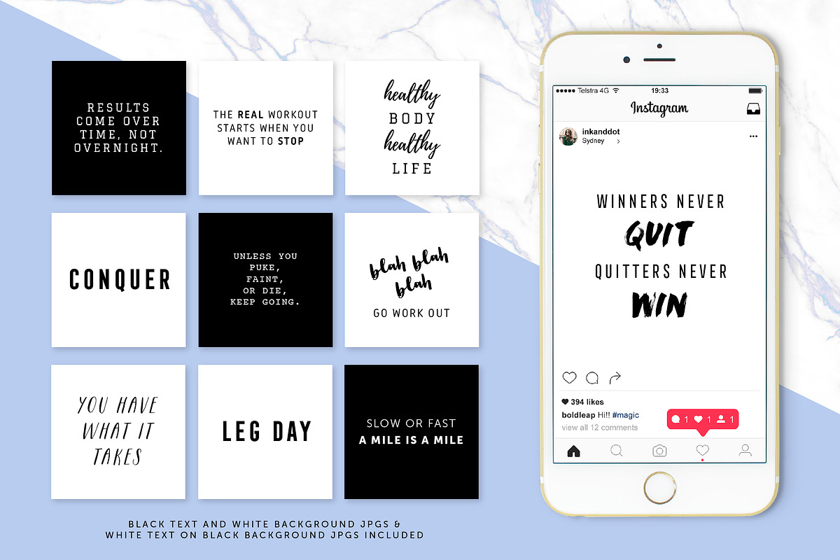 Fitness Social Media Quotes Pack, a Social Media Template by Bold Leap Creative (Photo 2 of 3)