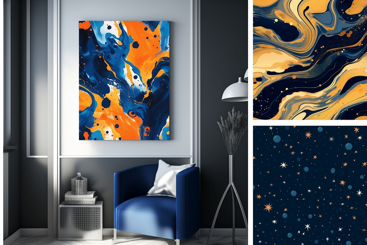 37 seamless blue modern pattern, a Pattern Graphic by ARTOZEN DIGITAL (Photo 5 of 15)