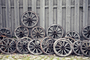 Wooden carriage wheels, an Industrial Photo by BOOCYS