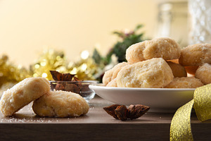 Macro detail of anise and sugar cookies on festive table, a Food & Drink Photo by Davizro's Market