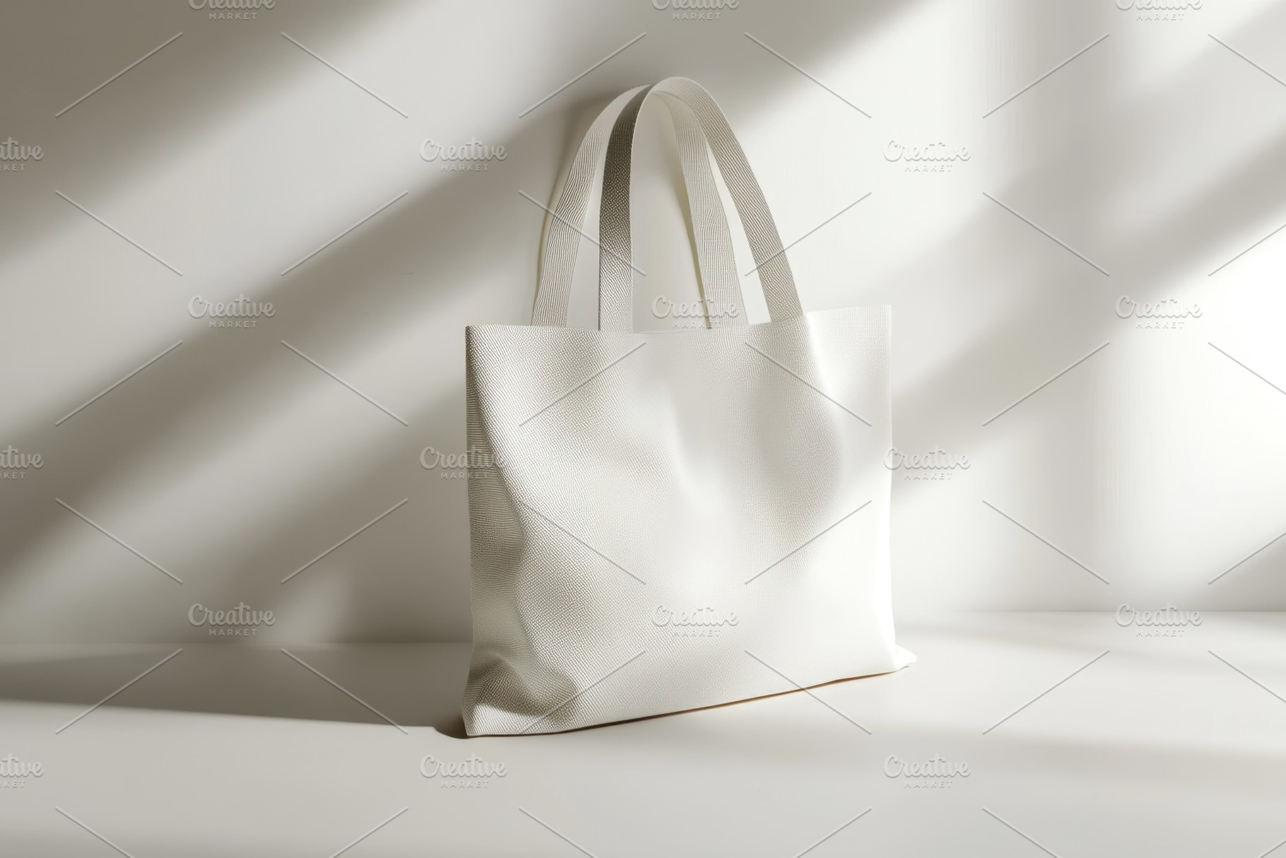 White tote bag minimalist design fas, a Background Photo by Pixeness Studio