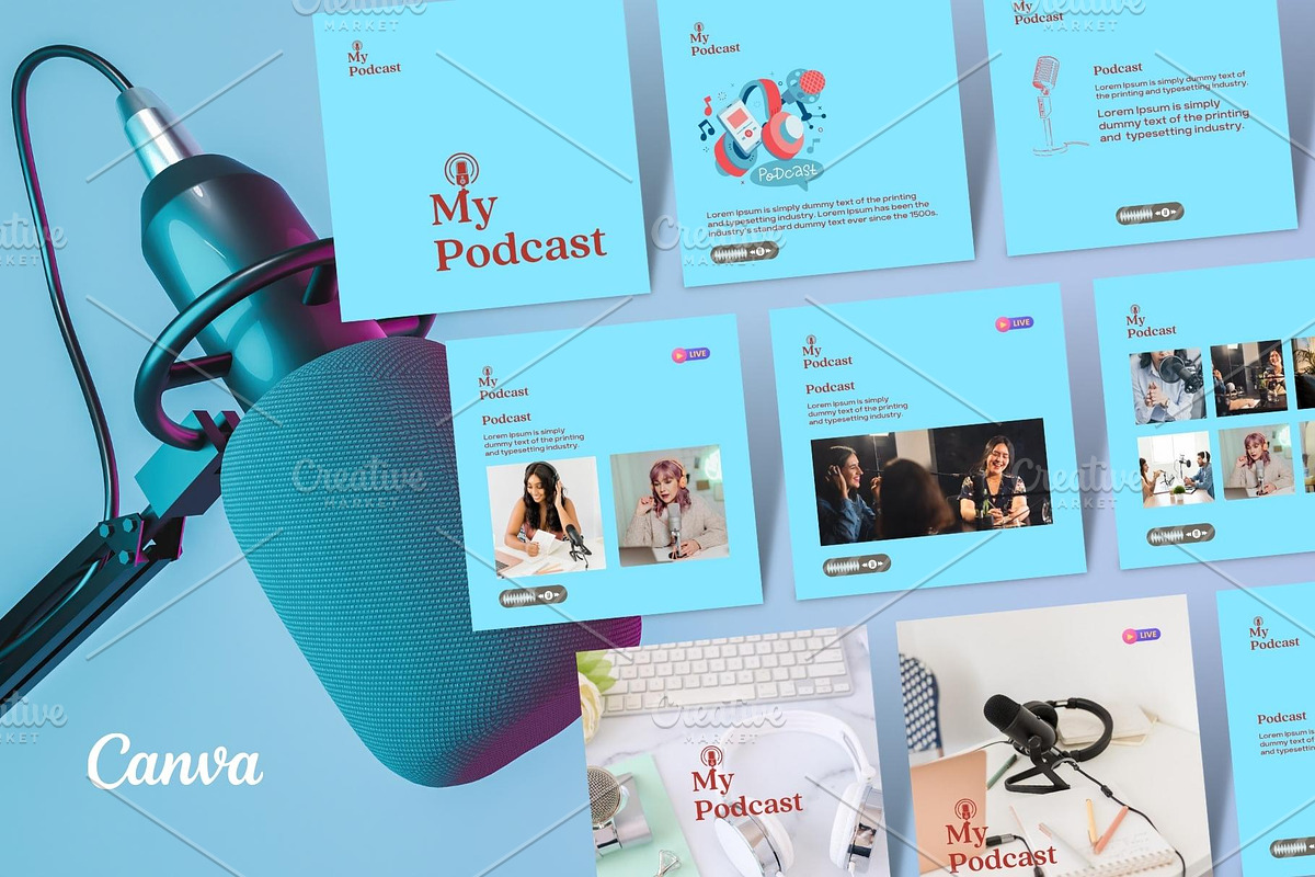 My Podcast - Social Media Template, a Social Media Template by Aji Gallery (Photo 2 of 16)