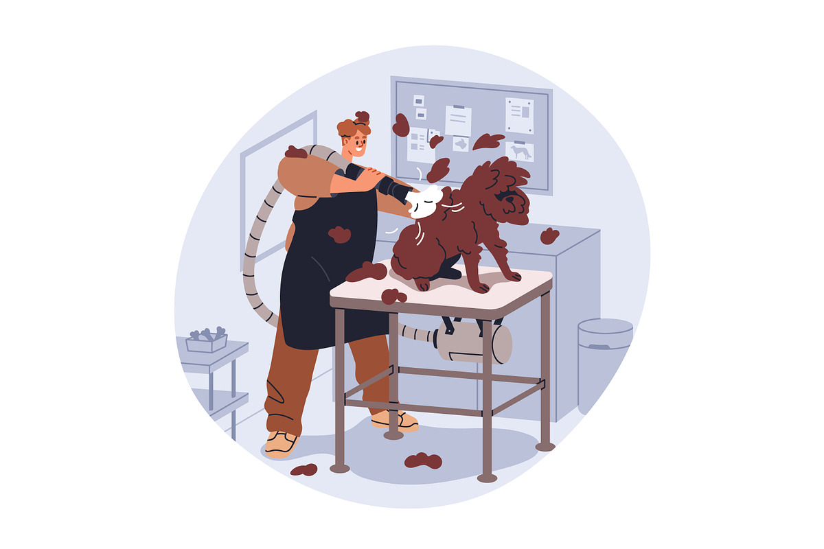 Dogs, cats in pet grooming salon set, an Animal Illustration by Good Studio (Photo 8 of 11)