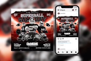 Gameday Watch Party Football Flyer, a Flyer Template by StarPixles11