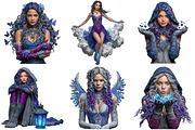 Fantasy Winter Girls Clipart Bundle, an Illustration by Craft Nest (Thumbnail 5 of 11)