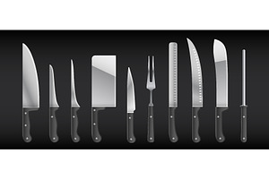 Knife, collection. Meat cutting