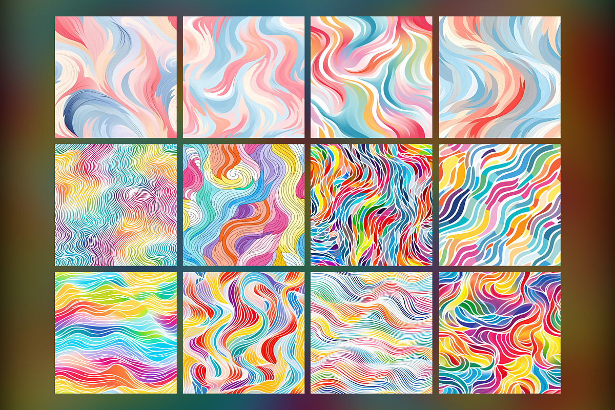 Abstract Wavy Lines Pattern, a Pattern Graphic by Forhadx5 (Photo 6 of 6)