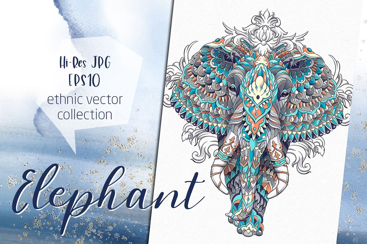 Ethnic Collection: Elephant, an Animal Illustration by ArtoJoy (Photo 1 of 5)