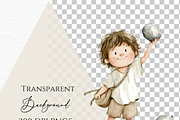 David and Goliath watercolor clipart, an Education Illustration by Invite to Clipart (Thumbnail 6 of 6)