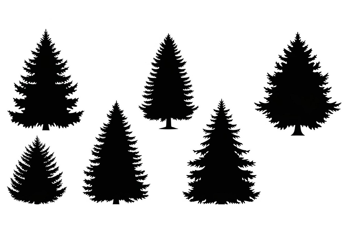 Woodland & Forest Tree Silhouettes B, an Illustration by jahid234 (Photo 2 of 41)