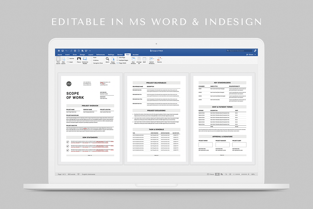 Scope Of Work | MS Word & Indesign, a Stationery Template by Leaflove (Photo 6 of 6)