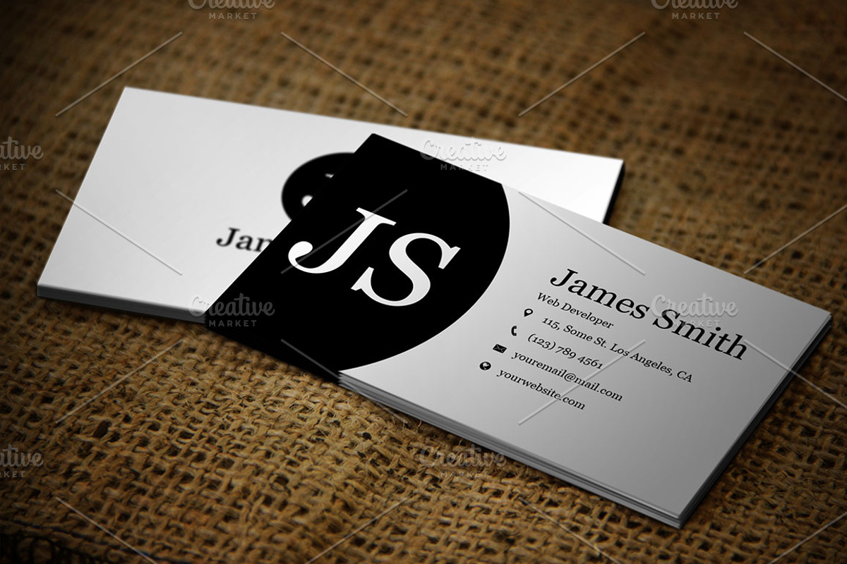 Black & White Minimal Business Card2, a Business Card Template by PSD Storm (Photo 5 of 5)