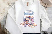 Watercolor Ocean Sea Shell In jar, an Illustration by DreamCafeArt (Thumbnail 5 of 5)