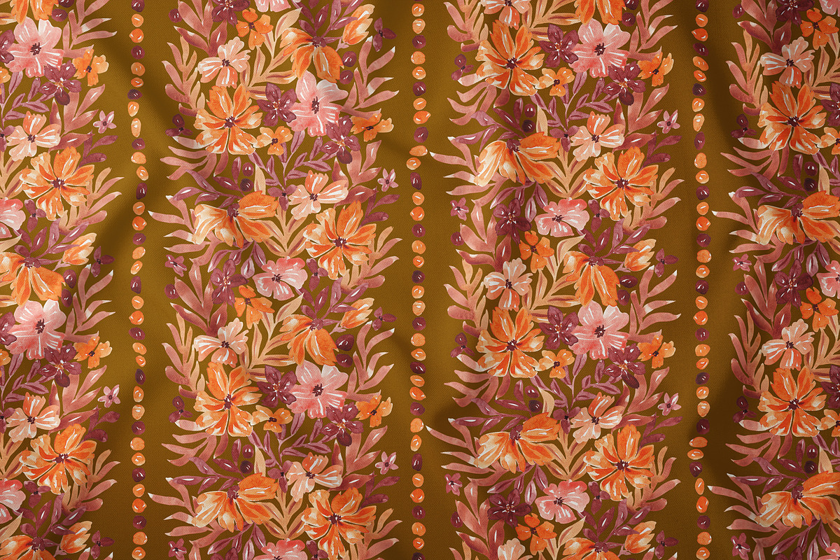 Vertical Fall Flora Seamless pattern, a Pattern Graphic by SirenaArt (Photo 8 of 16)
