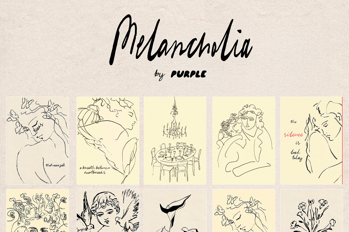 Melancholia - Minimalist Line Art, an Object Illustration by Purple (Photo 9 of 10)
