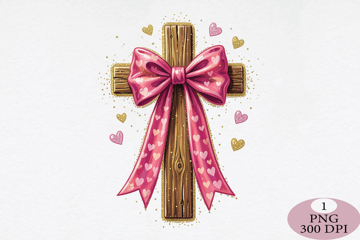 Preppy Jesus Valentine Cross Png, an Illustration by Daily.Designs (Photo 1 of 5)