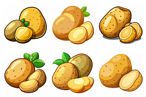 Potatoes Whole and vectors, an Object Graphic by Billah Hub