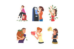 Rich and Wealthy Man and Woman, a Person Illustration by TopVectors