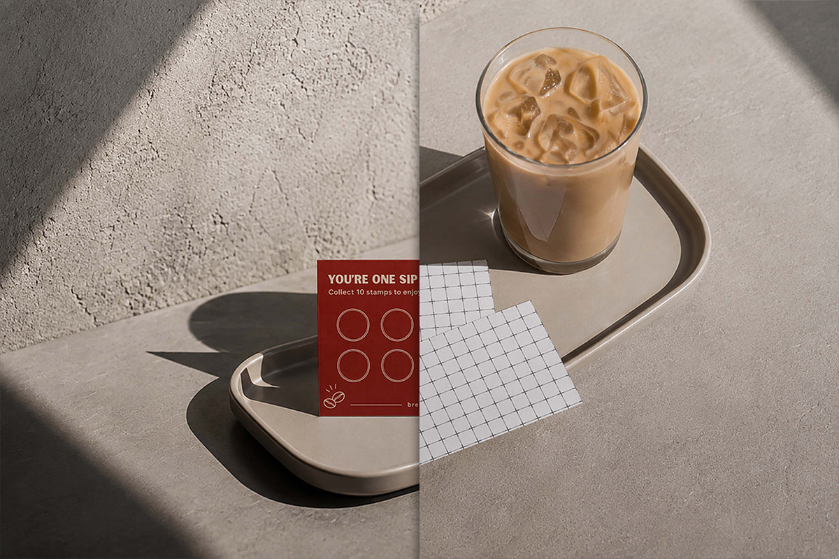 Coffee Shop Loyalty Card Mockup, an Advertising Mockup by Pitchlook.Studio (Photo 4 of 4)