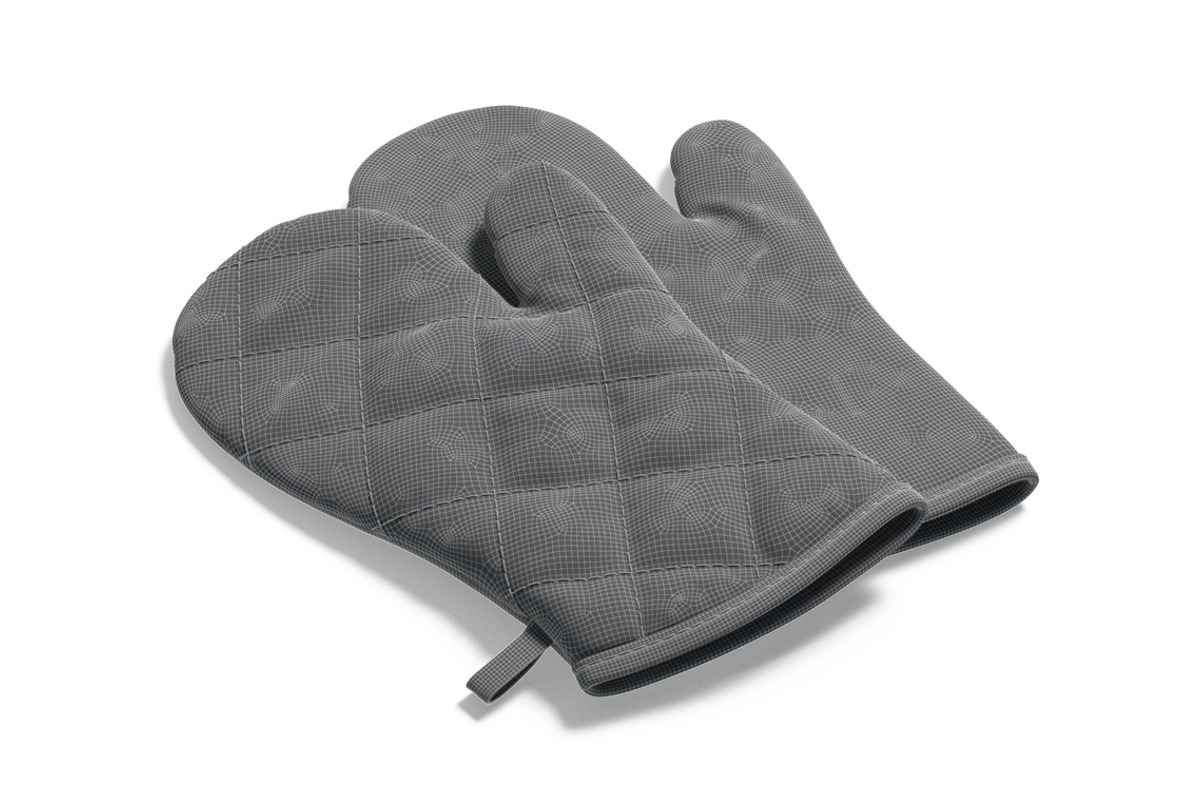 White Oven Mitten 3D Model, an Object 3D Model by rebrandy