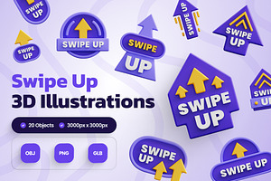 Swipe Up 3D Icons, an Object 3D Model by Rakata Studio