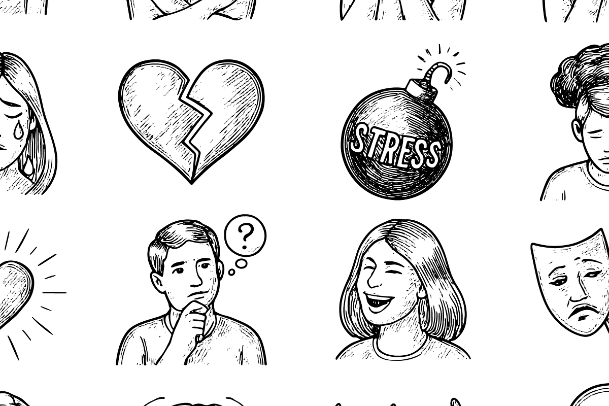 Mental Health Emotion Icons, an Object Graphic by RT Studio (Photo 4 of 4)