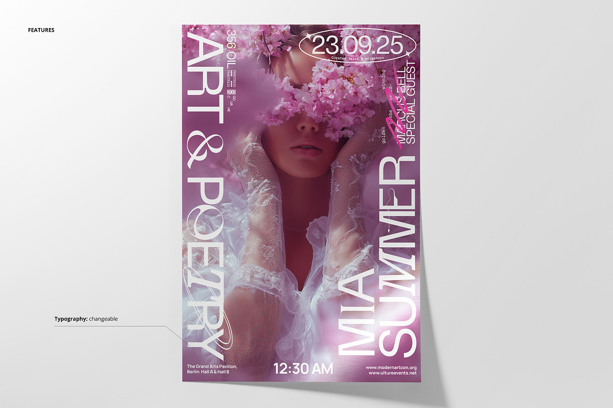 Blossom Veil Dreams Poster Template preview 2