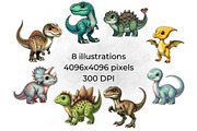 Baby Dinosaurs PNG Clipart Art Pack, an Animal Illustration by QM_ART (Thumbnail 2 of 7)