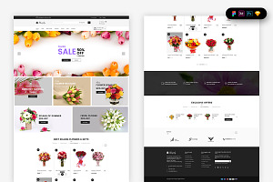 Bouquet Shop Landing Page Template