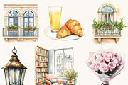 Watercolor Paris Clipart Bundle, an Object Illustration by SparkyDesignsUS (Thumbnail 2 of 9)