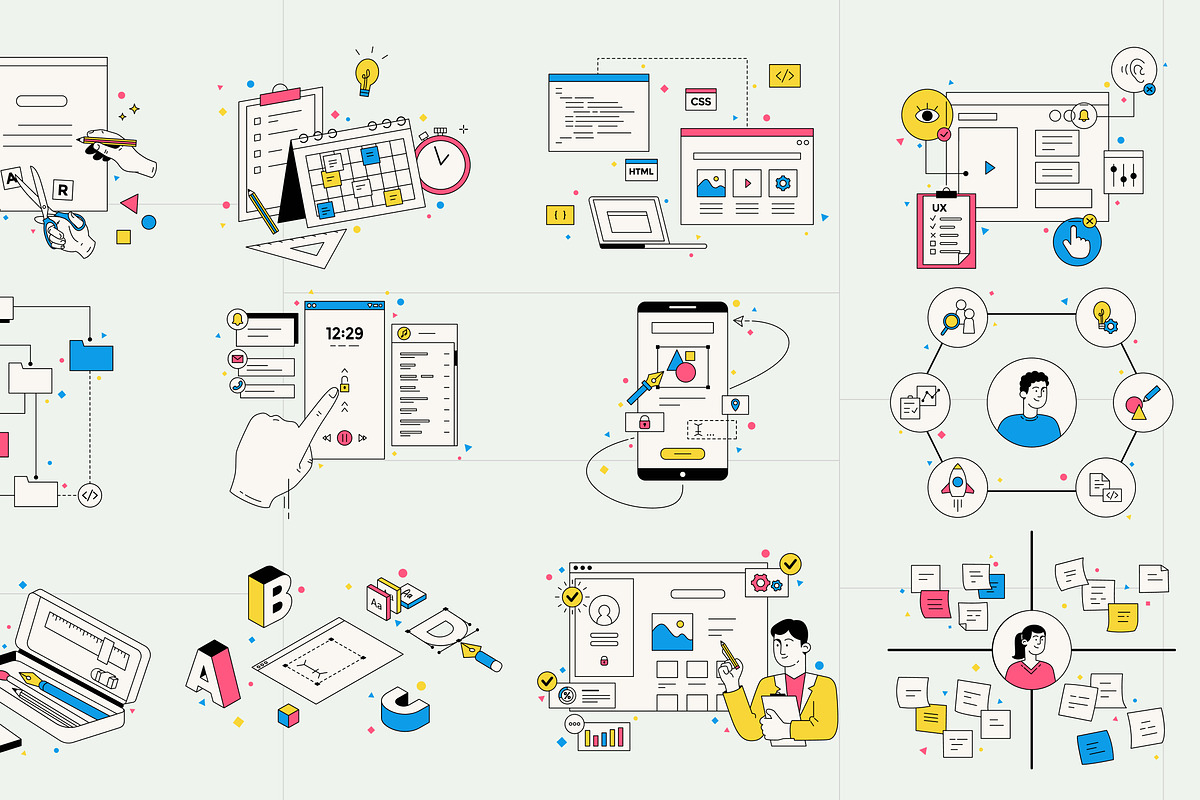 UI/UX Design Illustration Set