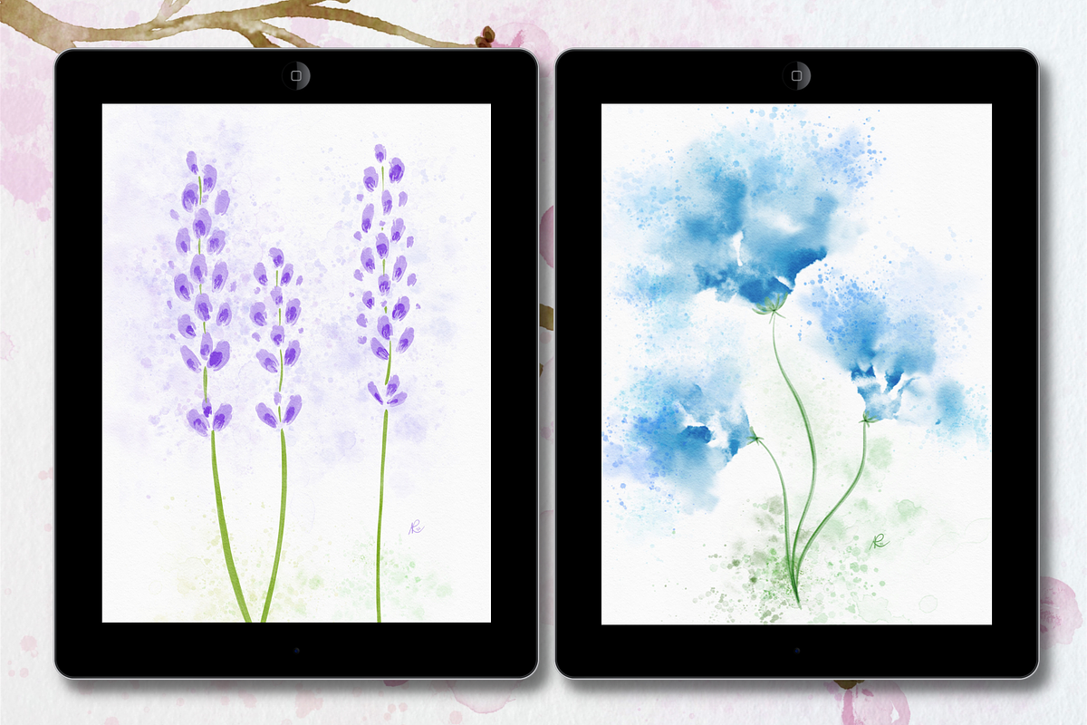 Watercolor Procreate Brushes, a Brush Add-On by Angela Roze (Photo 5 of 12)