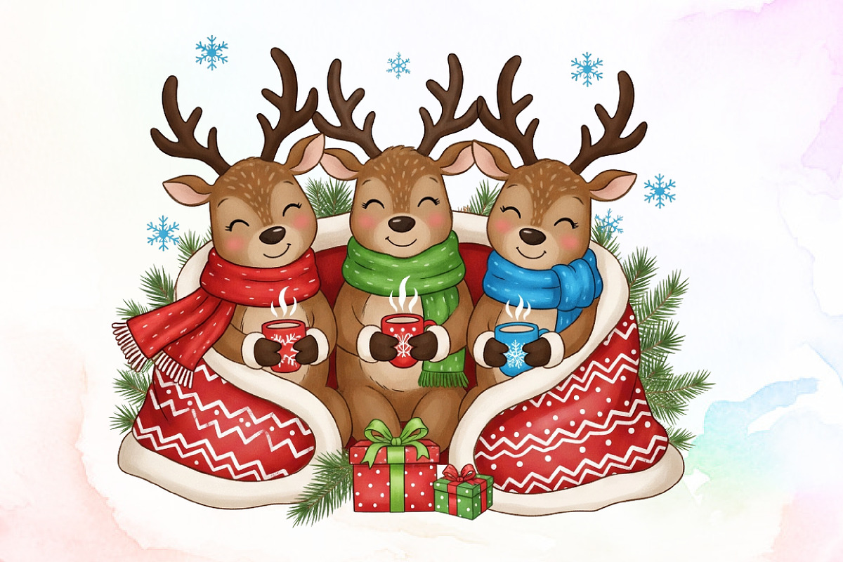 Merry Christmas Reindeer PNG Sublima, an Illustration by Sublimation Artist (Photo 1 of 9)