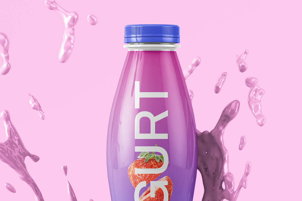 Bottle with Splash Mockup - 7 Views, a Packaging Mockup by Illusiongraphic (Photo 21 of 25)