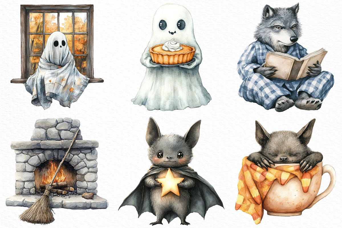 Creepy and Cozy Halloween Clipart, an Illustration by Craft Nest (Photo 2 of 6)